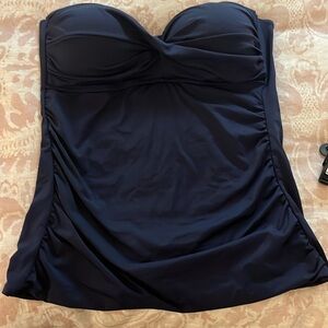 Anne Cole Navy strapless Tankini top size Large